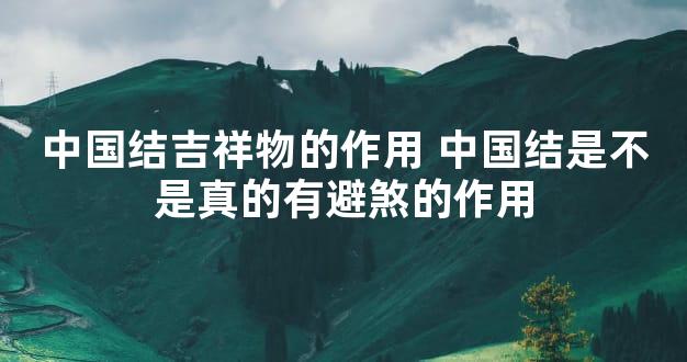 中国结吉祥物的作用 中国结是不是真的有避煞的作用